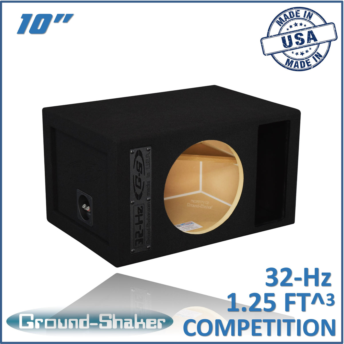 Ground Shaker GS-32HZ110B single 10" 32Hz ported sub box — view 1