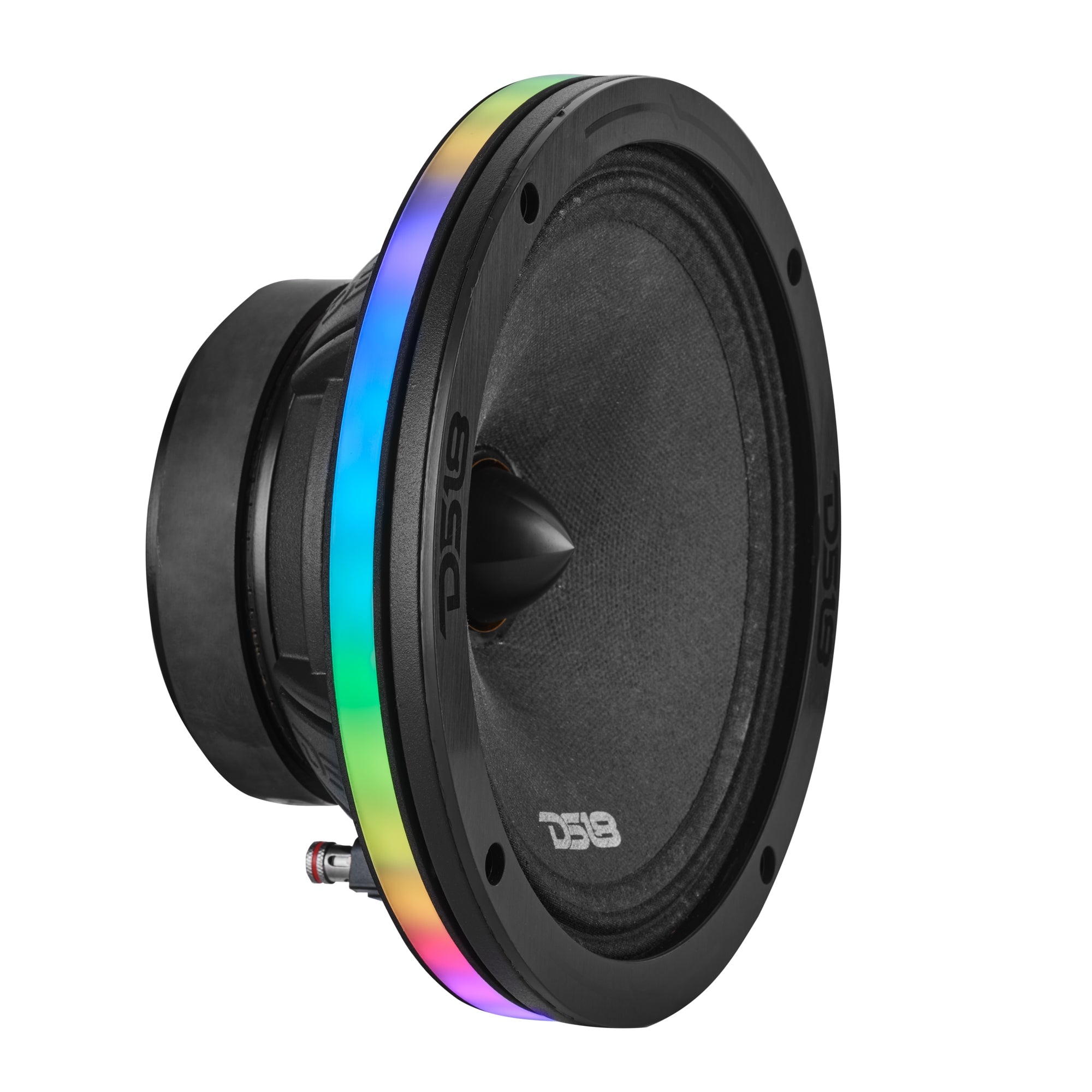 DS18 DLRING mounted behind an 8-inch speaker, right angle