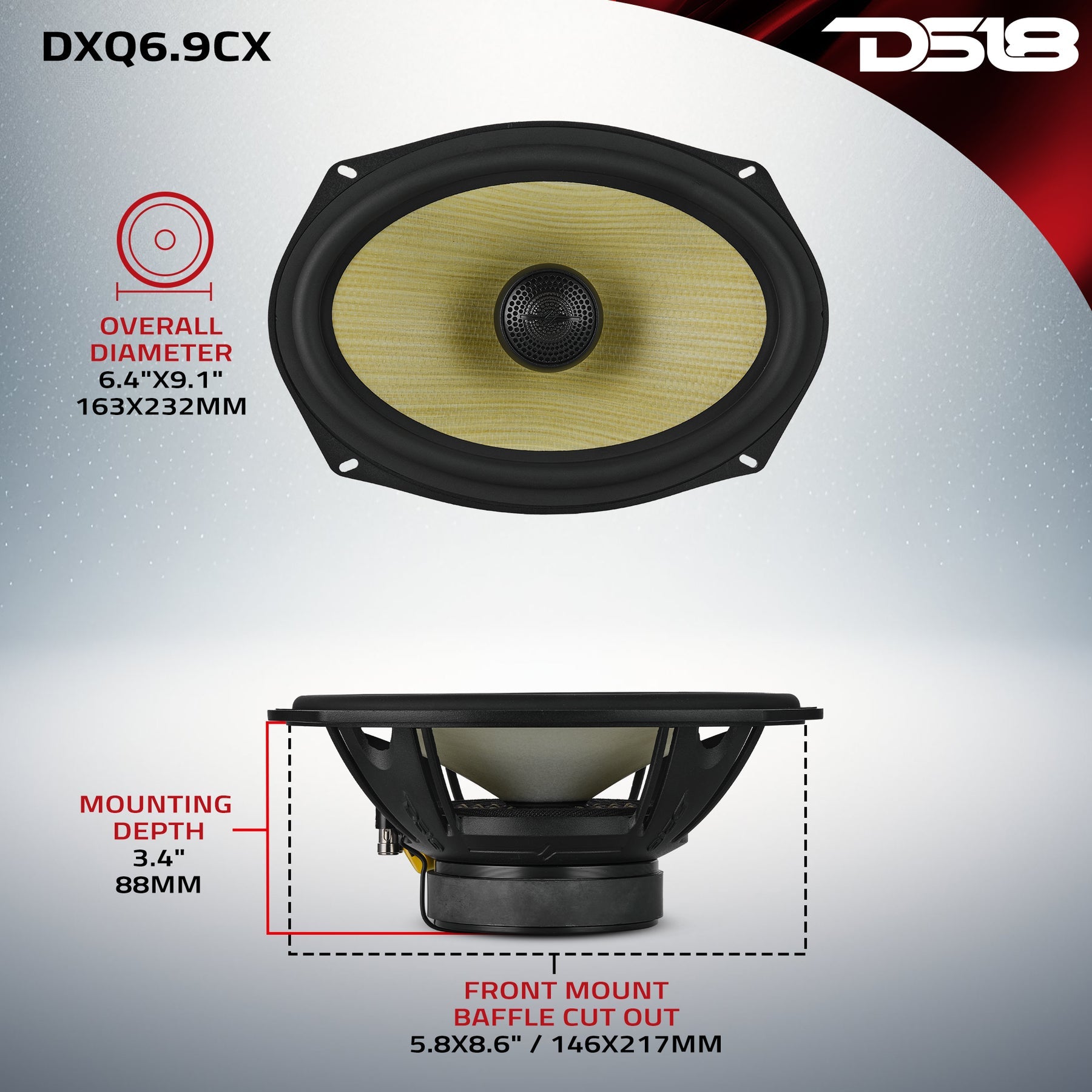 DXQ6.9CX dimensions diagram