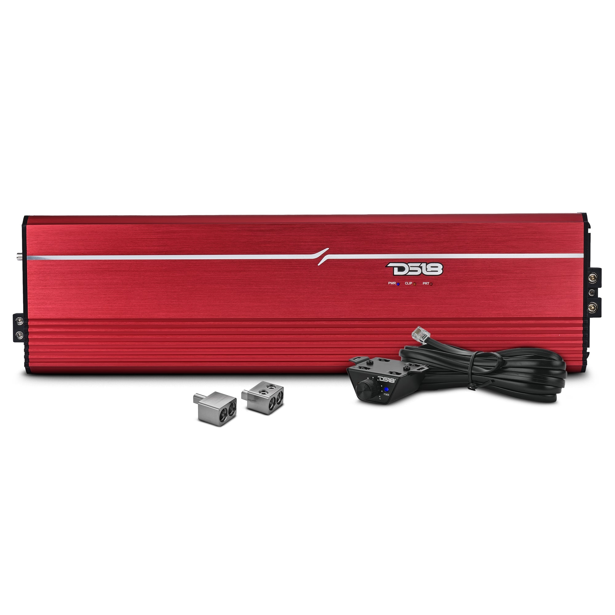DS18 FRP-12K Compact Full-Range Class D 1-Channel Monoblock Amplifier — Red