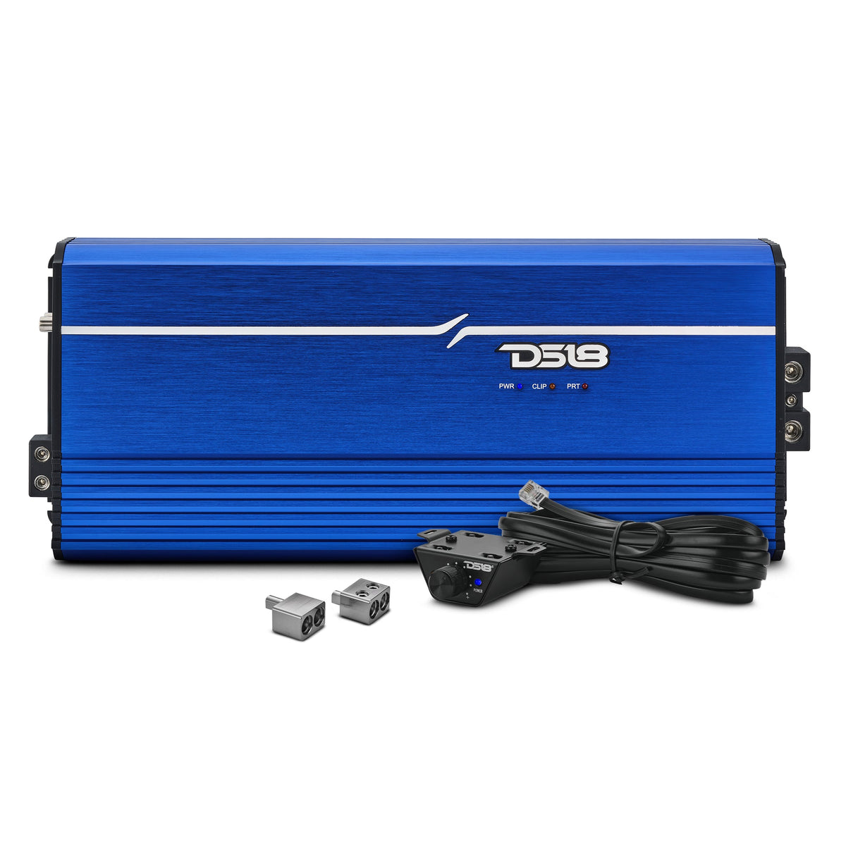 DS18 FRP-8K Compact Full-Range Class D 1-Channel Monoblock Amplifier — Blue