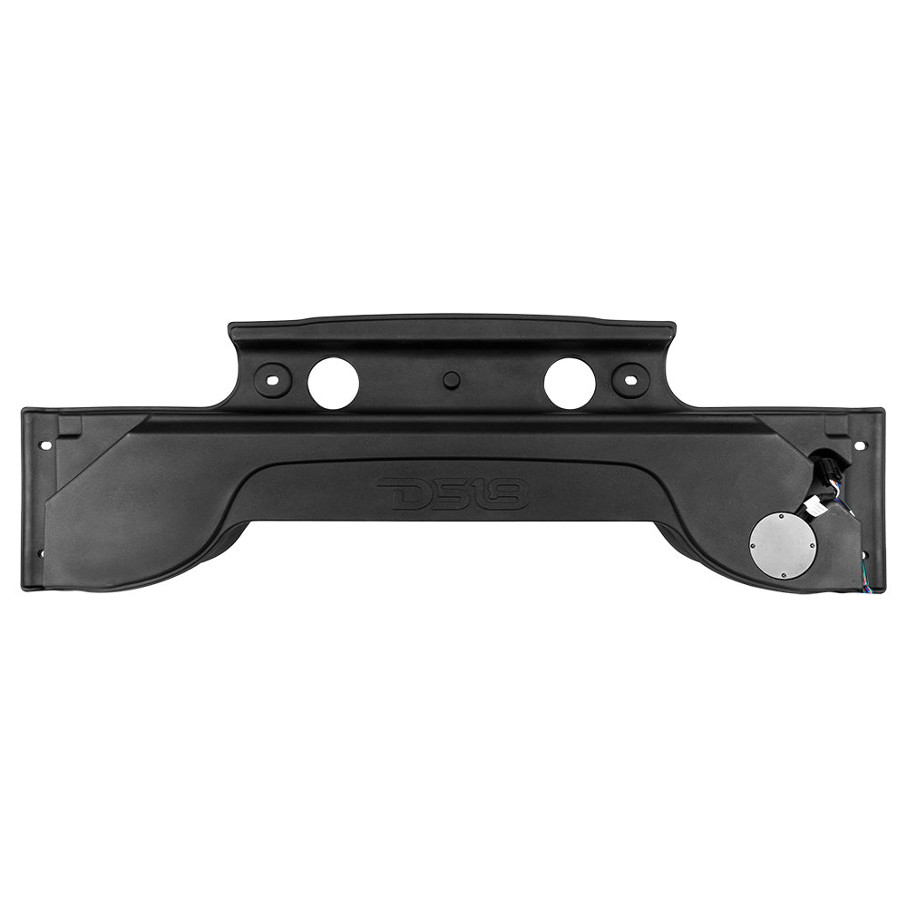 DS18 JK-SBAR22/BK sound bar rear view showing the mounting flanges and the wiring connector