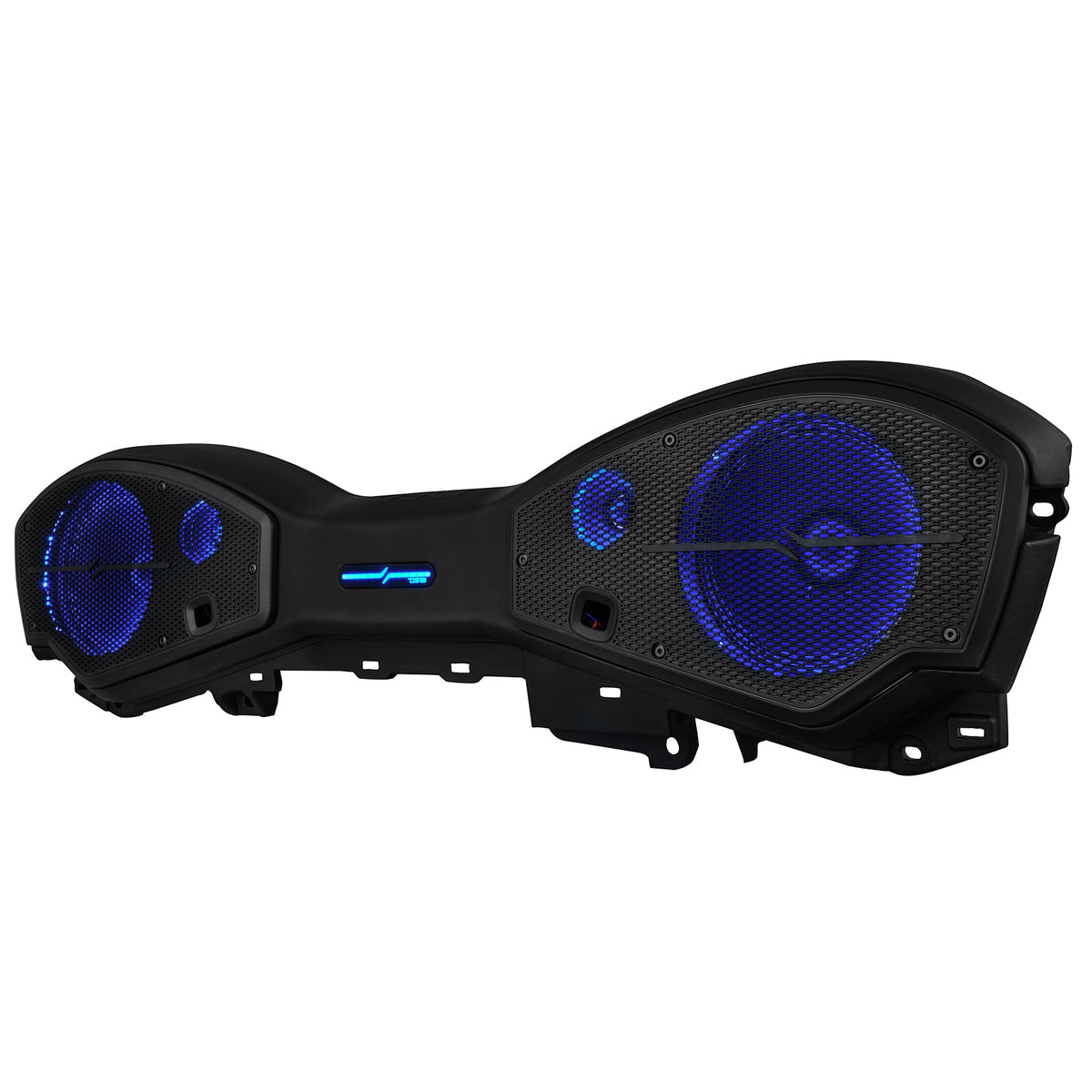 DS18 JL24-SBAR22/BKLD sound bar with digital RGB lighting set to blue