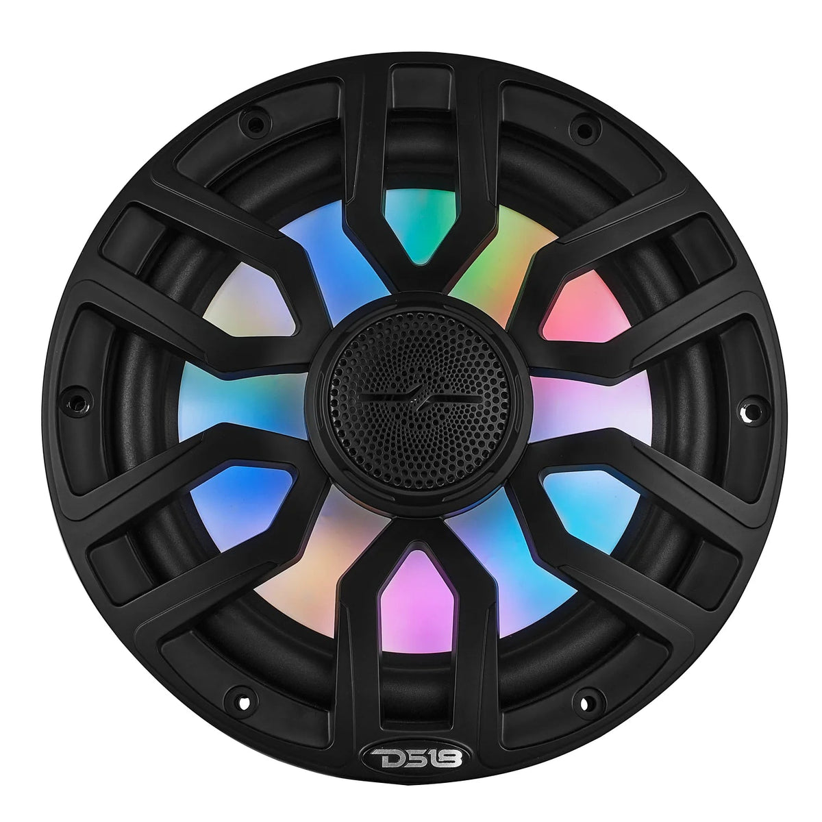 DS18 NXL-IQ8 speaker showing digital chasing LED lighting