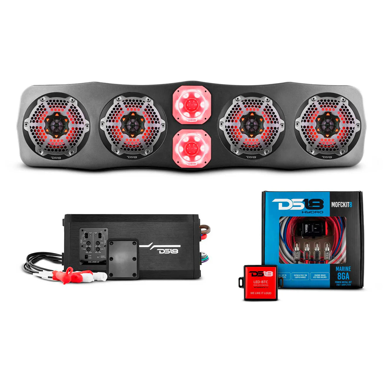 Polaris RZR/RZR PRO Soundbar With Amplifier and Installation Kit - Loaded with 4x 6.5" Marine Speakers & 2x 4" Super Bullet Tweeters