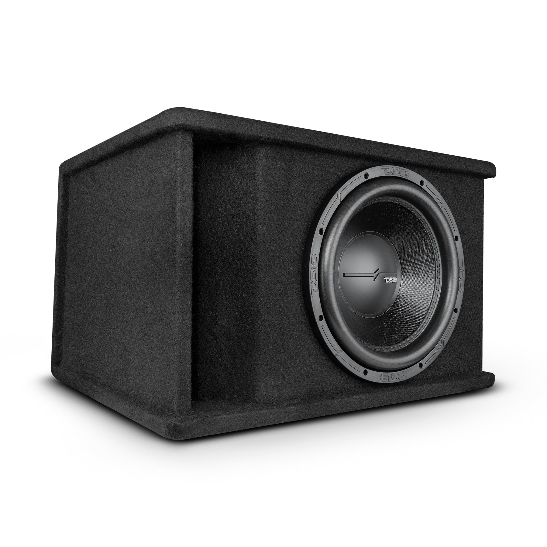 DS18 ZR112LD 12 inch loaded subwoofer ported enclosure with black carpet finish