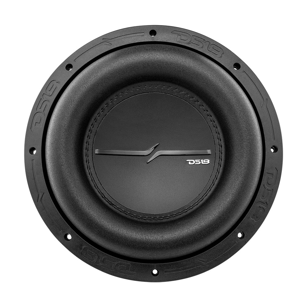 DS18 ZXI10 10-inch subwoofer front view showing non-pressed paper cone and foam surround
