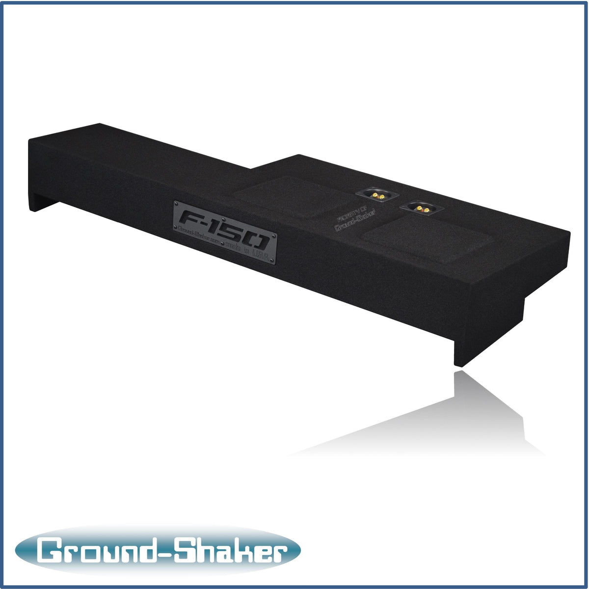 Ground Shaker GS-AF150210B dual 10 inch sealed sub box for 15-24 Ford F-150 Ext Cab, angle view