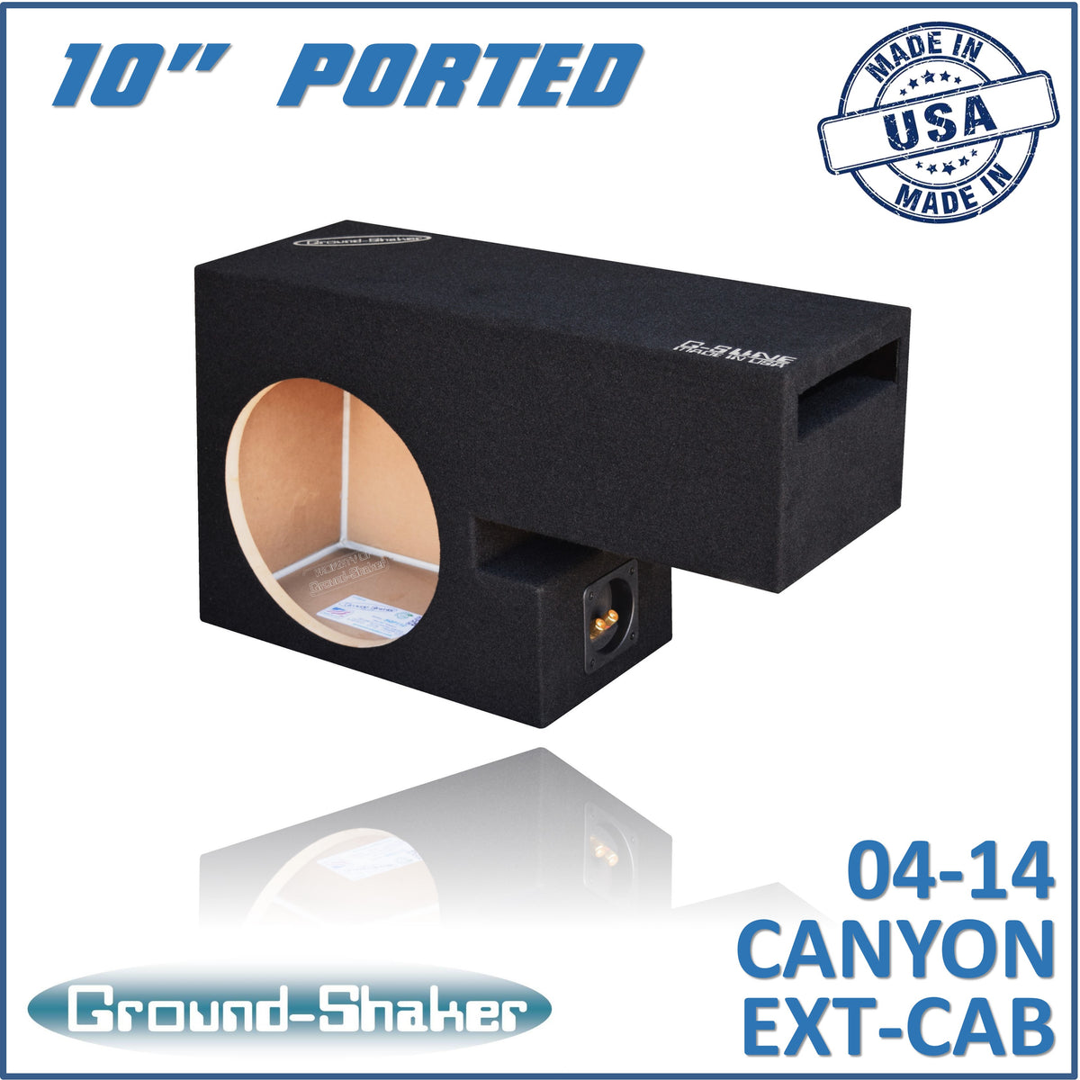 Ground Shaker GS-CQGMP110B subwoofer enclosure for Fits 04–14 GMC Canyon Extended Cab