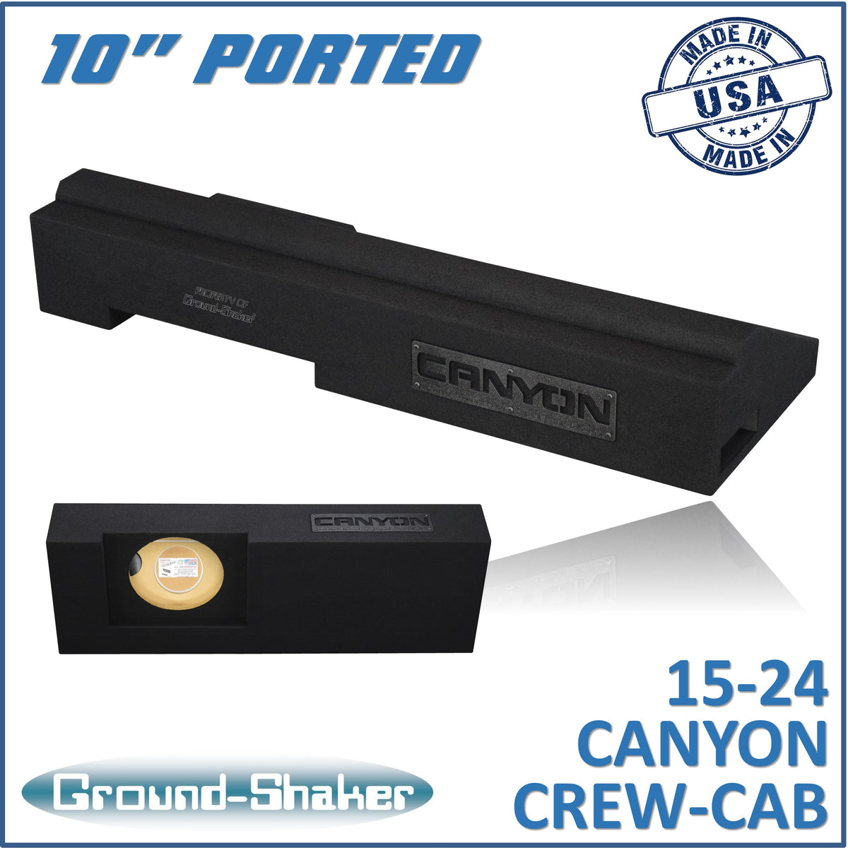 Ground Shaker GS-CXGMP110B subwoofer enclosure for Fits 15–24 GMC Canyon Crew Cab