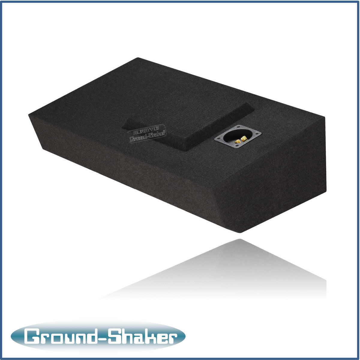 Ground Shaker GS-DF150L7T110B single 10 inch sealed L7T sub box for 09-26 Ford F-150 Crew Cab, rear view