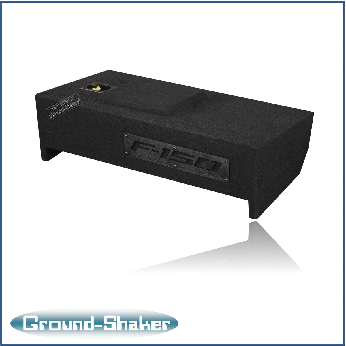 Ground Shaker single 12 inch sealed L7T sub box angled view - Ford F-150 Crew Cab