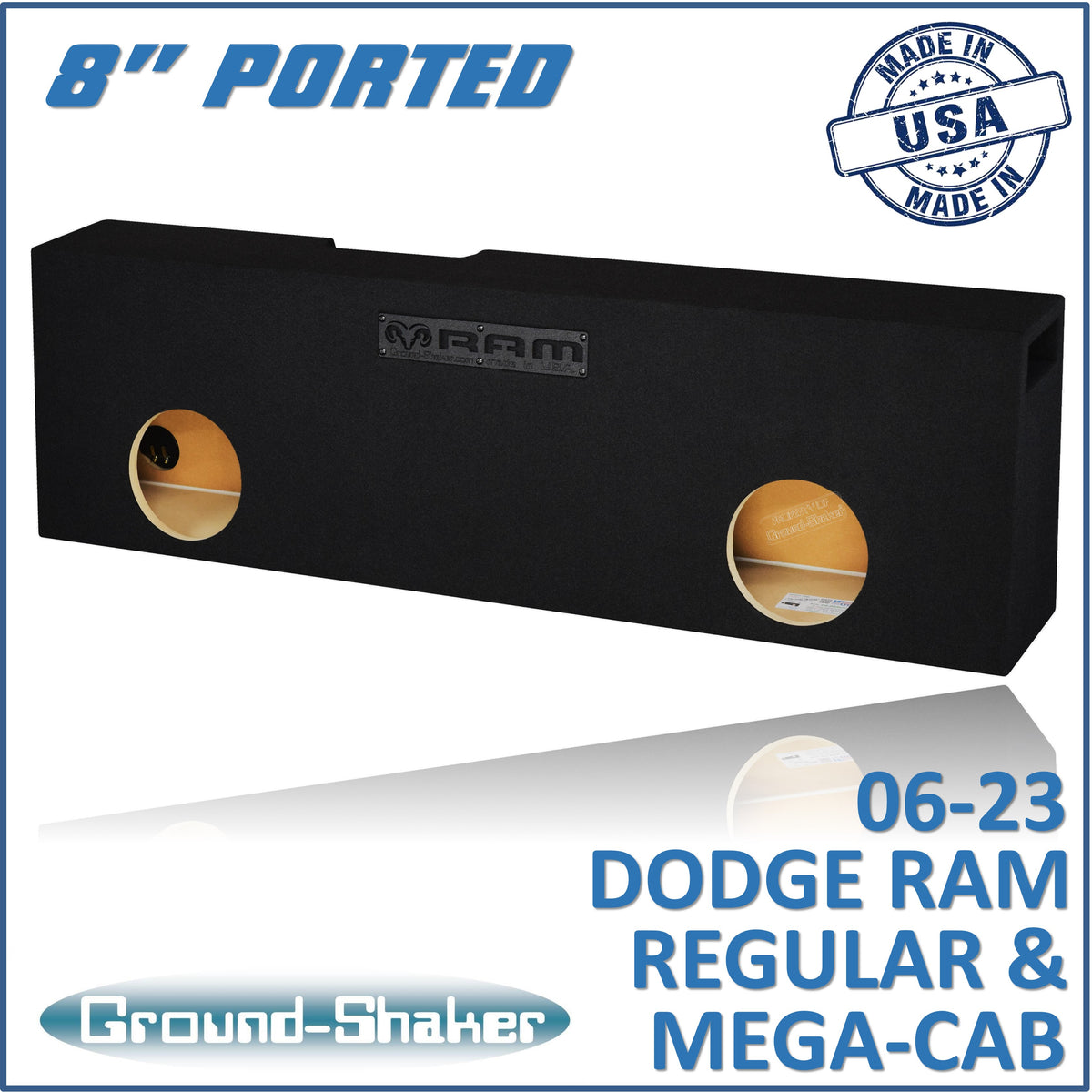 Ground Shaker GS-DRSCP28B subwoofer enclosure for Fits 06–26 Dodge Ram Mega Cab