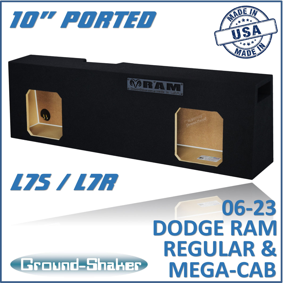 Ground Shaker GS-DRSCPK210B subwoofer enclosure for Fits 06–26 Dodge Ram Mega Cab