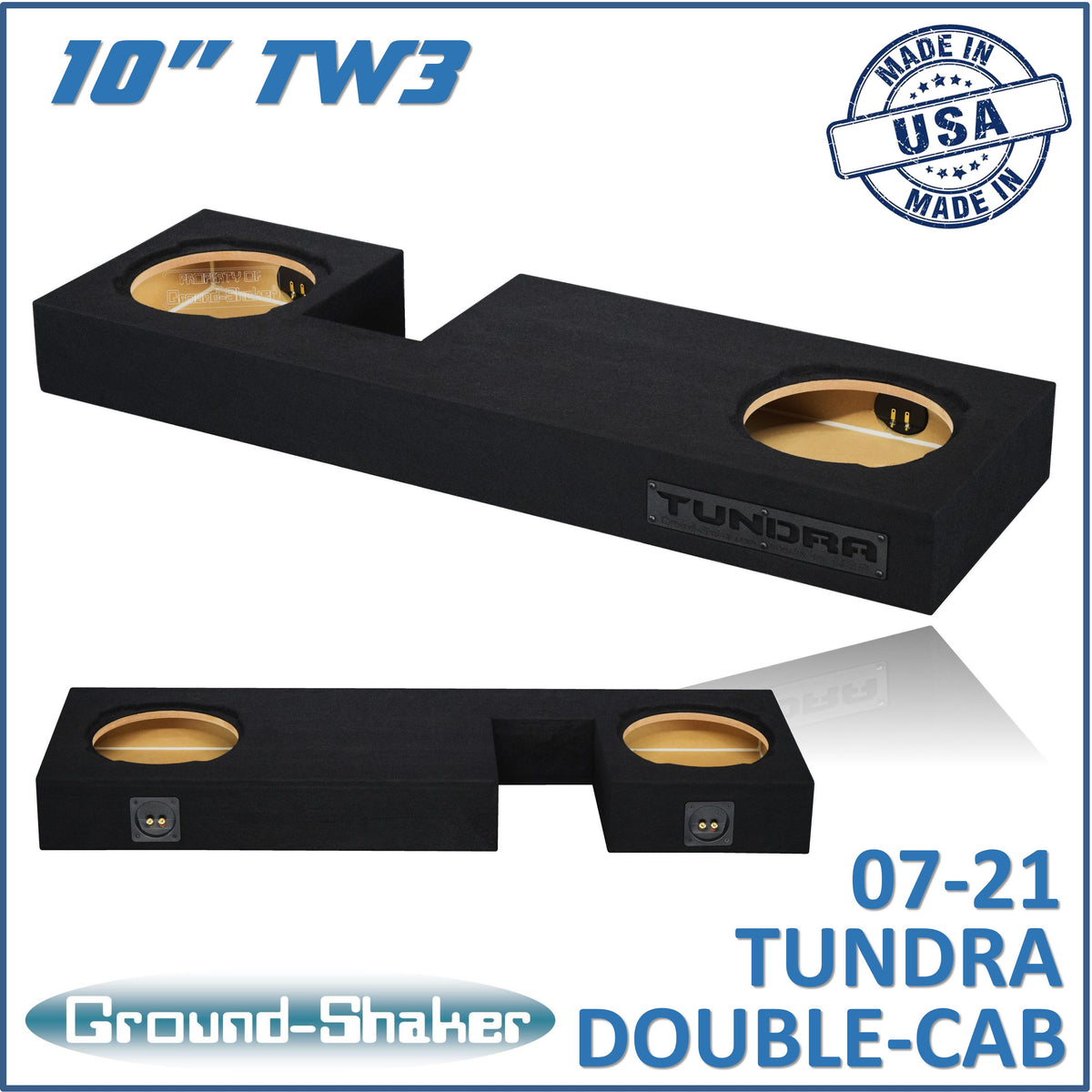 Ground Shaker GS-DTOYTW3210B subwoofer enclosure for Fits 07–21 Toyota Tundra Double Cab
