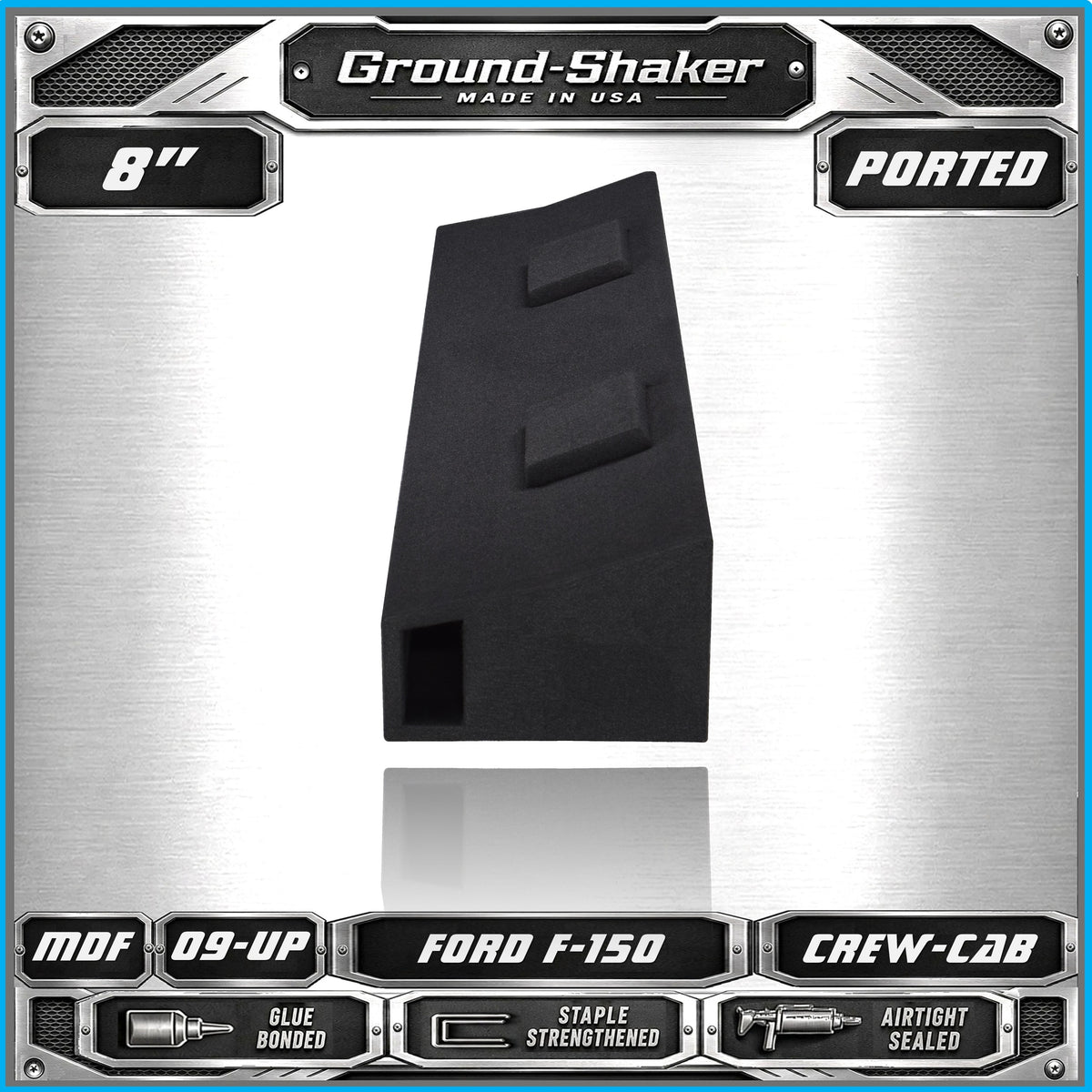 Dual 8 inch ported sub box for 09-26 Ford F-150 Crew Cab - installed under rear seat