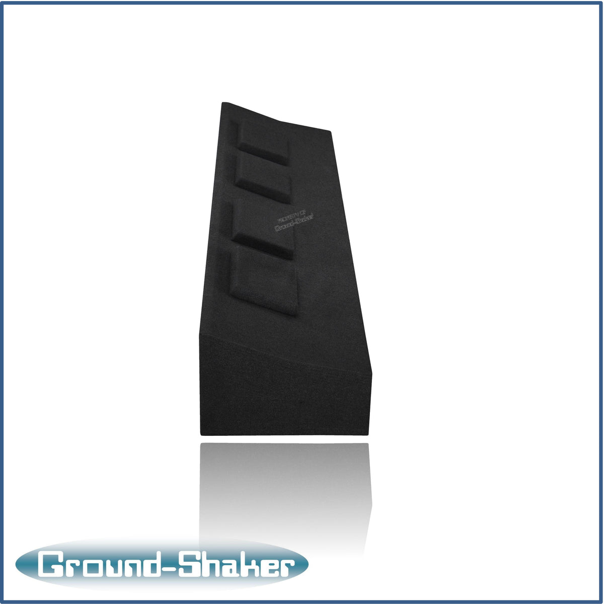 Quad 8 inch sealed enclosure for 17–26 Ford F-250 Crew Cab, angle view