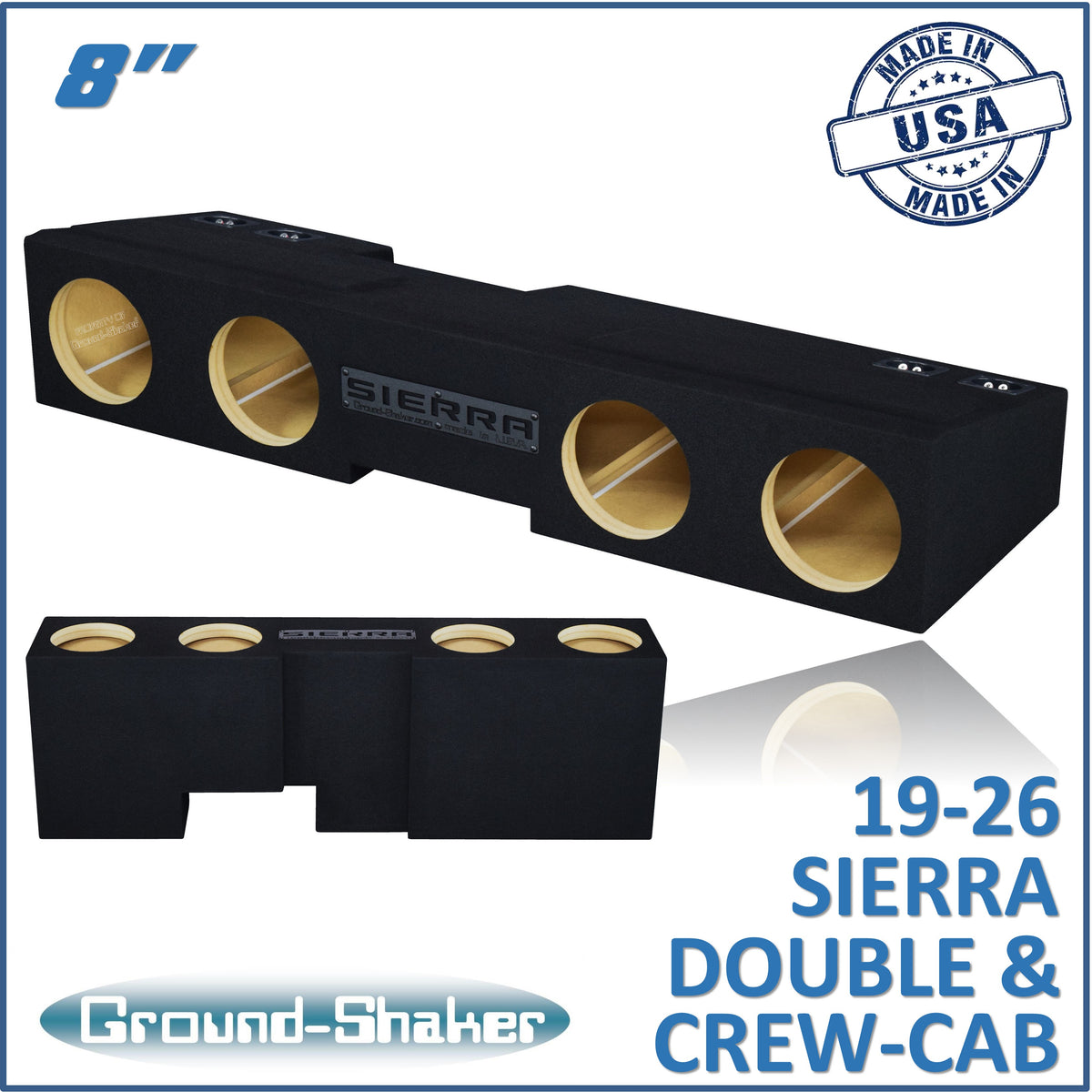 Ground Shaker GS-FLGM48B subwoofer enclosure for Fits 19–26 GMC Sierra Crew Cab