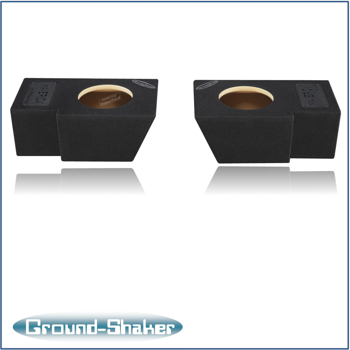 Ground Shaker dual 8 inch sealed sub boxes installed under Ford Maverick rear seat