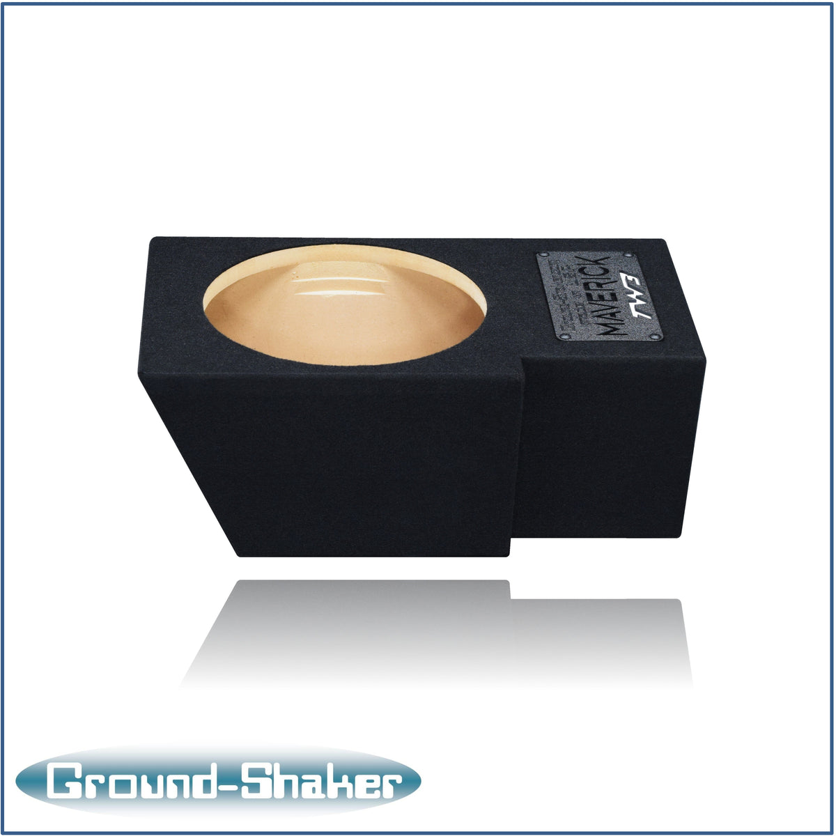 Ground Shaker 10 inch TW3 sealed sub box installed under Ford Maverick rear seat