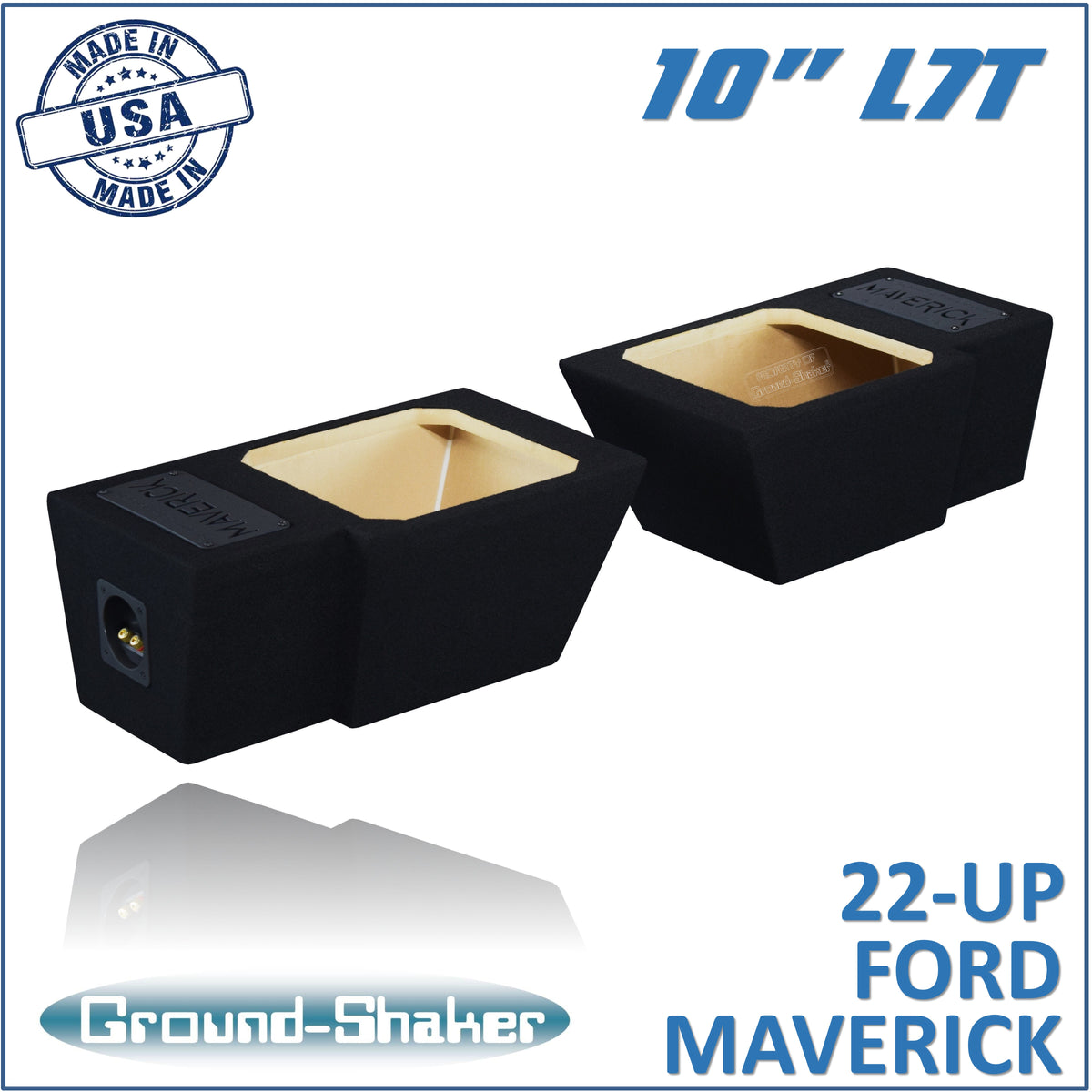 Ground Shaker GS-FMAL7T210B dual 10 inch L7T sealed subwoofer boxes for 22-26 Ford Maverick