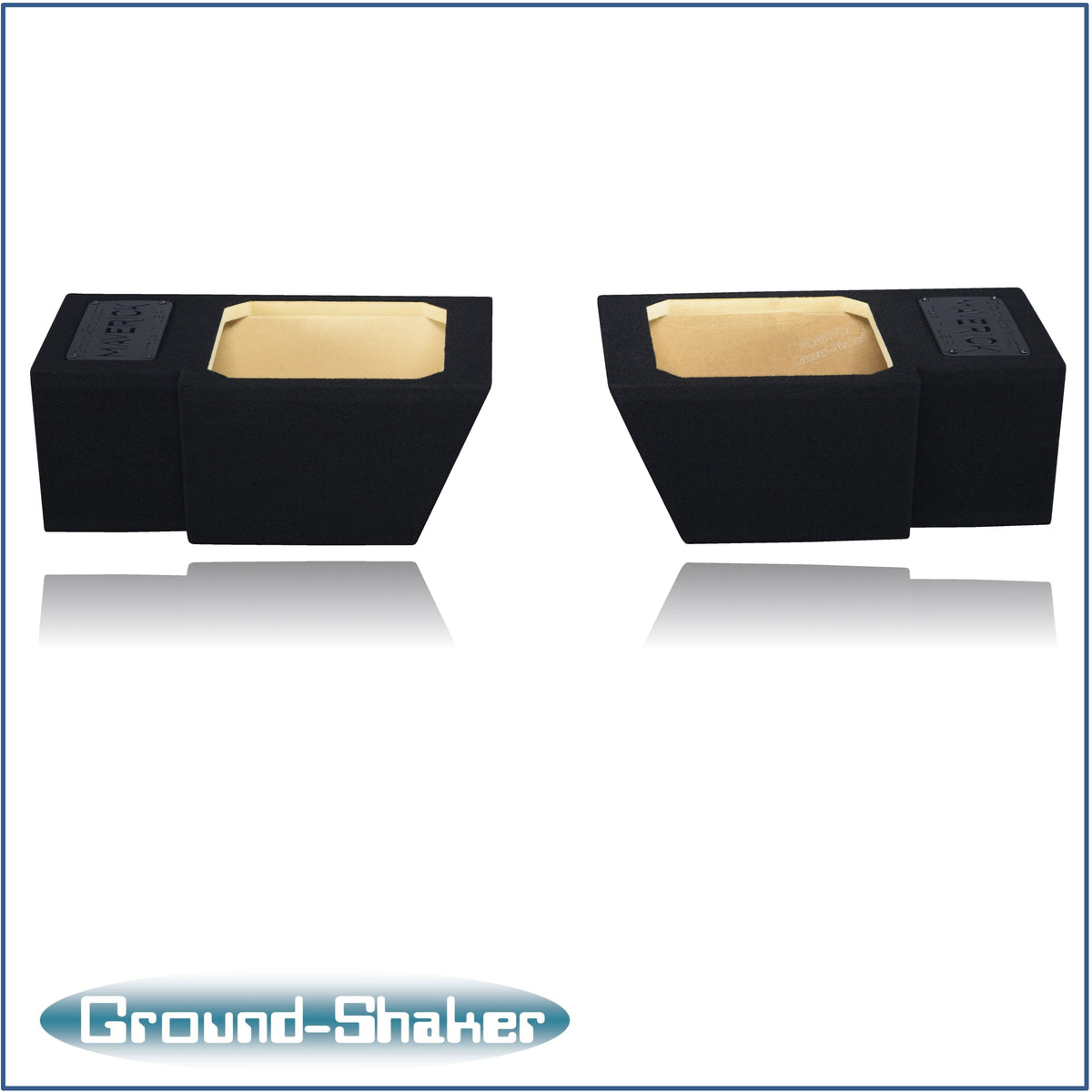 Ground Shaker dual 10 inch L7T sealed sub boxes for Ford Maverick - angle view