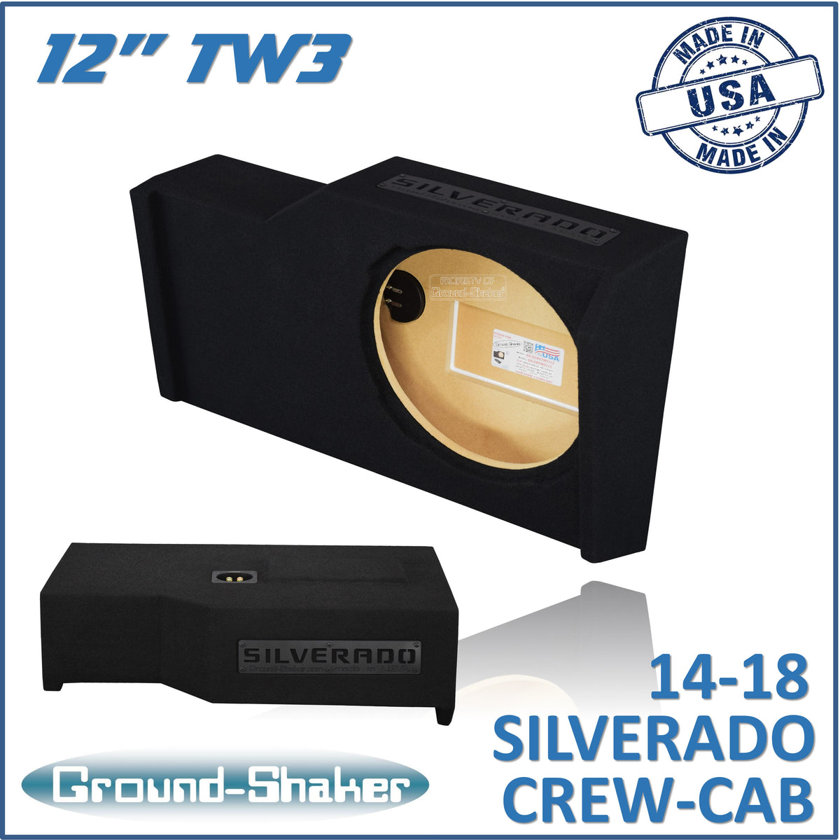 GS-GCHVTW3112B subwoofer enclosure for Fits 14–18 Chevy Silverado Crew Cab
