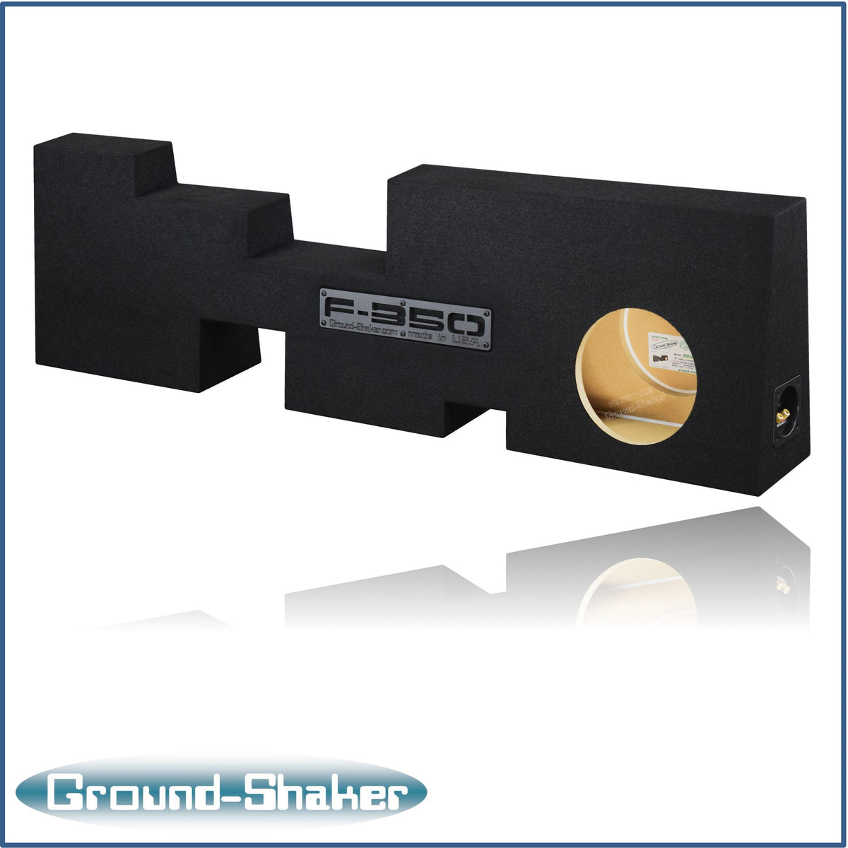Ground Shaker GS-GF350P18B sub box for 17-26 Ford F-350 Crew Cab, side profile