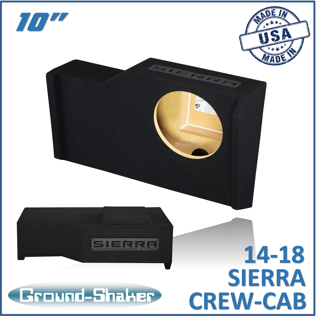 Ground Shaker GS-GM110B subwoofer enclosure for Fits 14–18 GMC Sierra Crew Cab