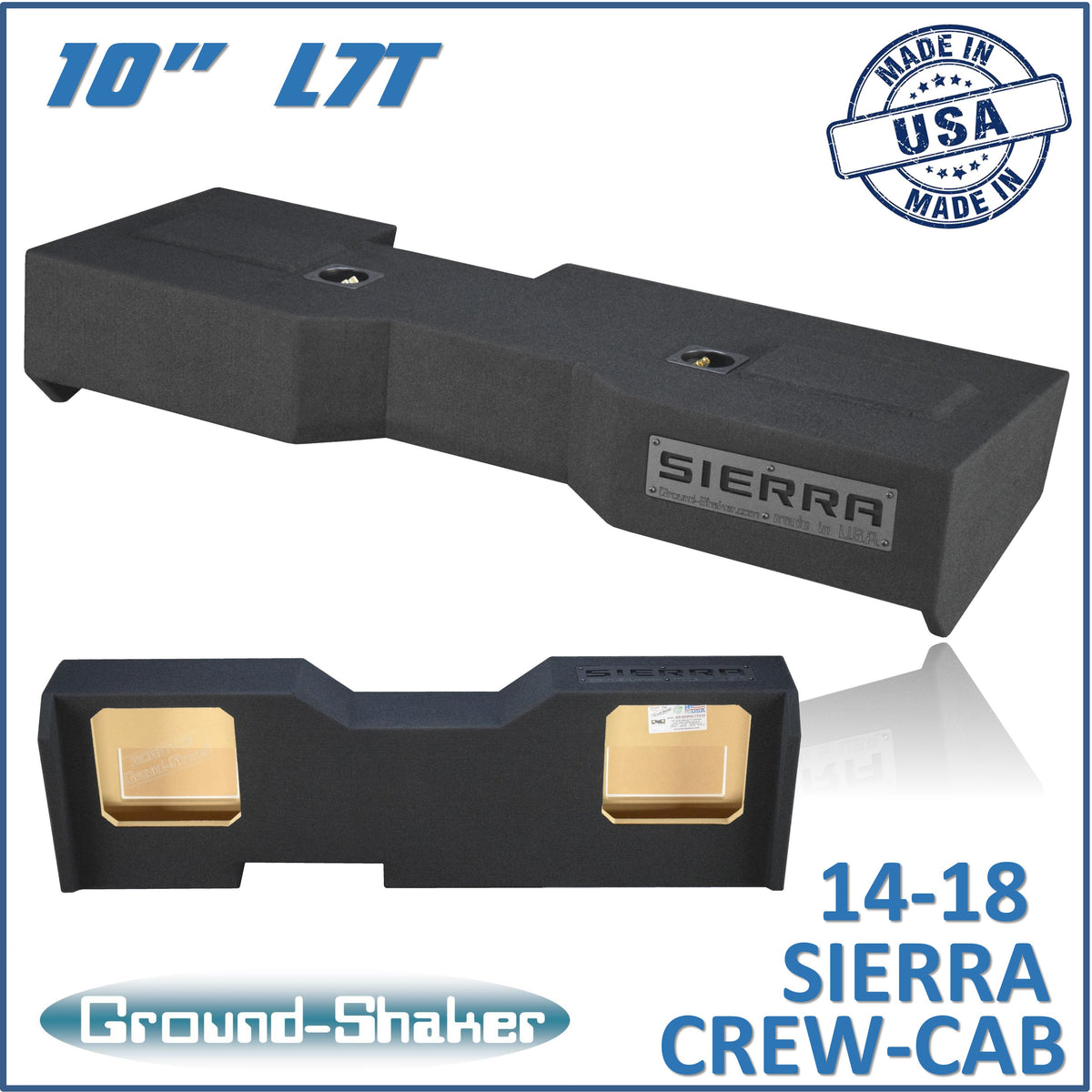 Ground Shaker GS-GML7T210B subwoofer enclosure for Fits 14–18 GMC Sierra Crew Cab