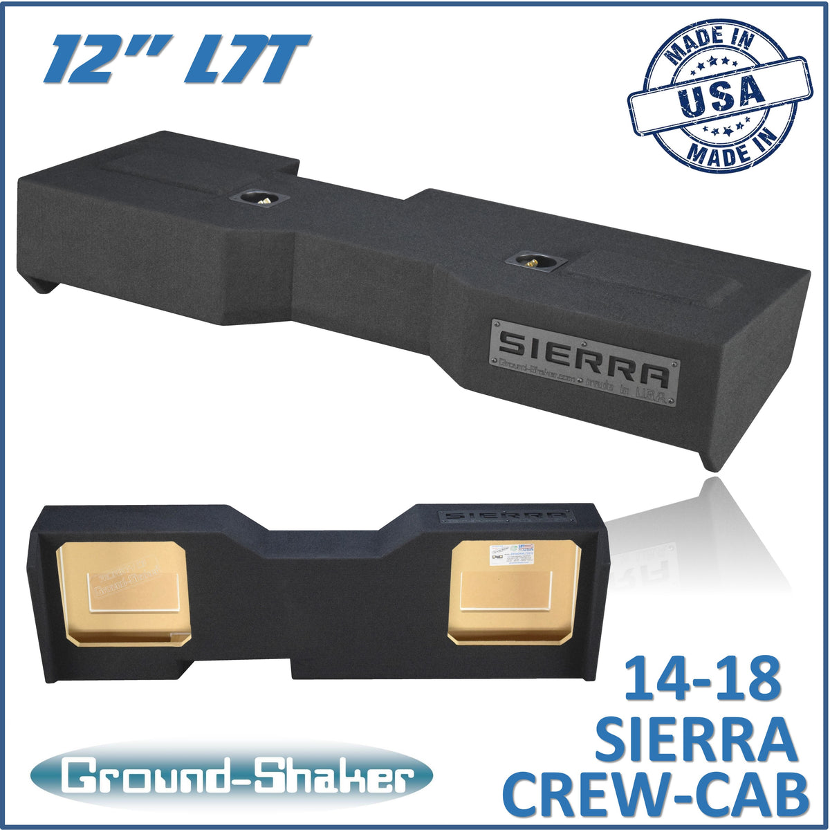 Ground Shaker GS-GML7T212B subwoofer enclosure for Fits 14–18 GMC Sierra Crew Cab