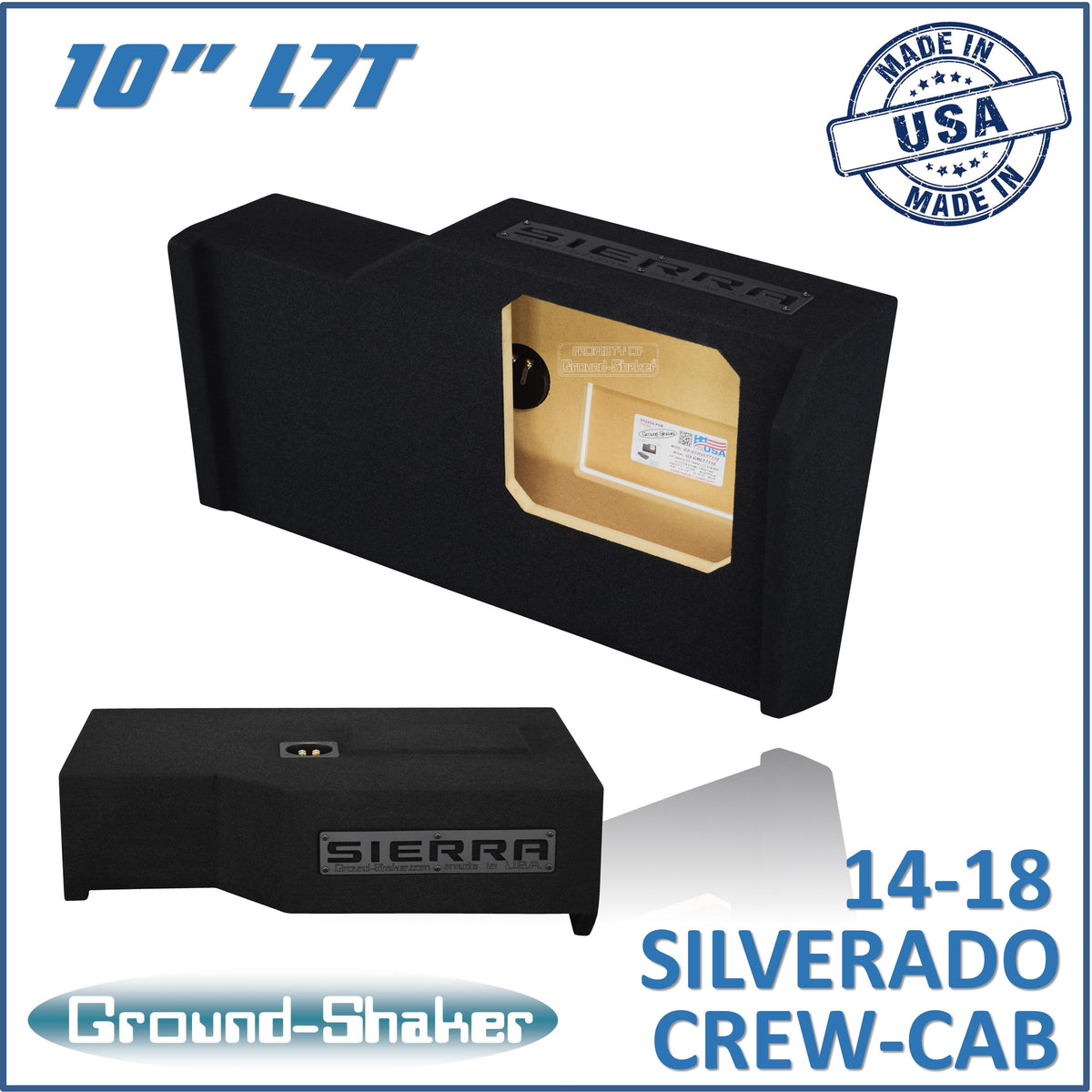 Ground Shaker GS-GML7T110B subwoofer enclosure for Fits 14–18 GMC Sierra Crew Cab