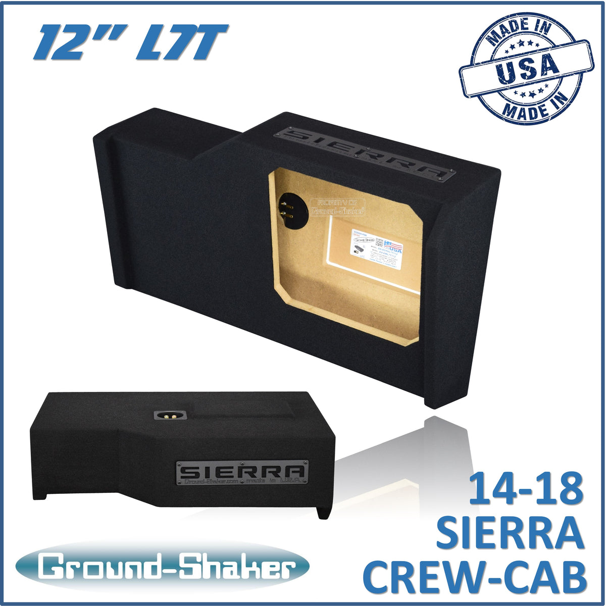 Ground Shaker GS-GML7T112B subwoofer enclosure for Fits 14–18 GMC Sierra Crew Cab