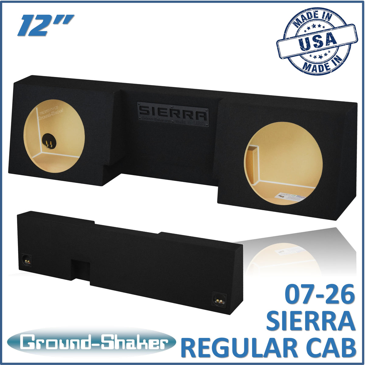 Ground Shaker GS-GSTCC212B subwoofer enclosure for Fits 07–26 GMC Sierra Regular Cab