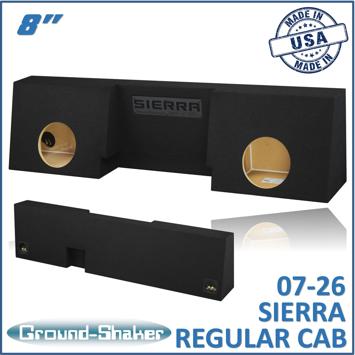 Ground Shaker GS-GSTCC28B subwoofer enclosure for Fits 07–26 GMC Sierra Regular Cab