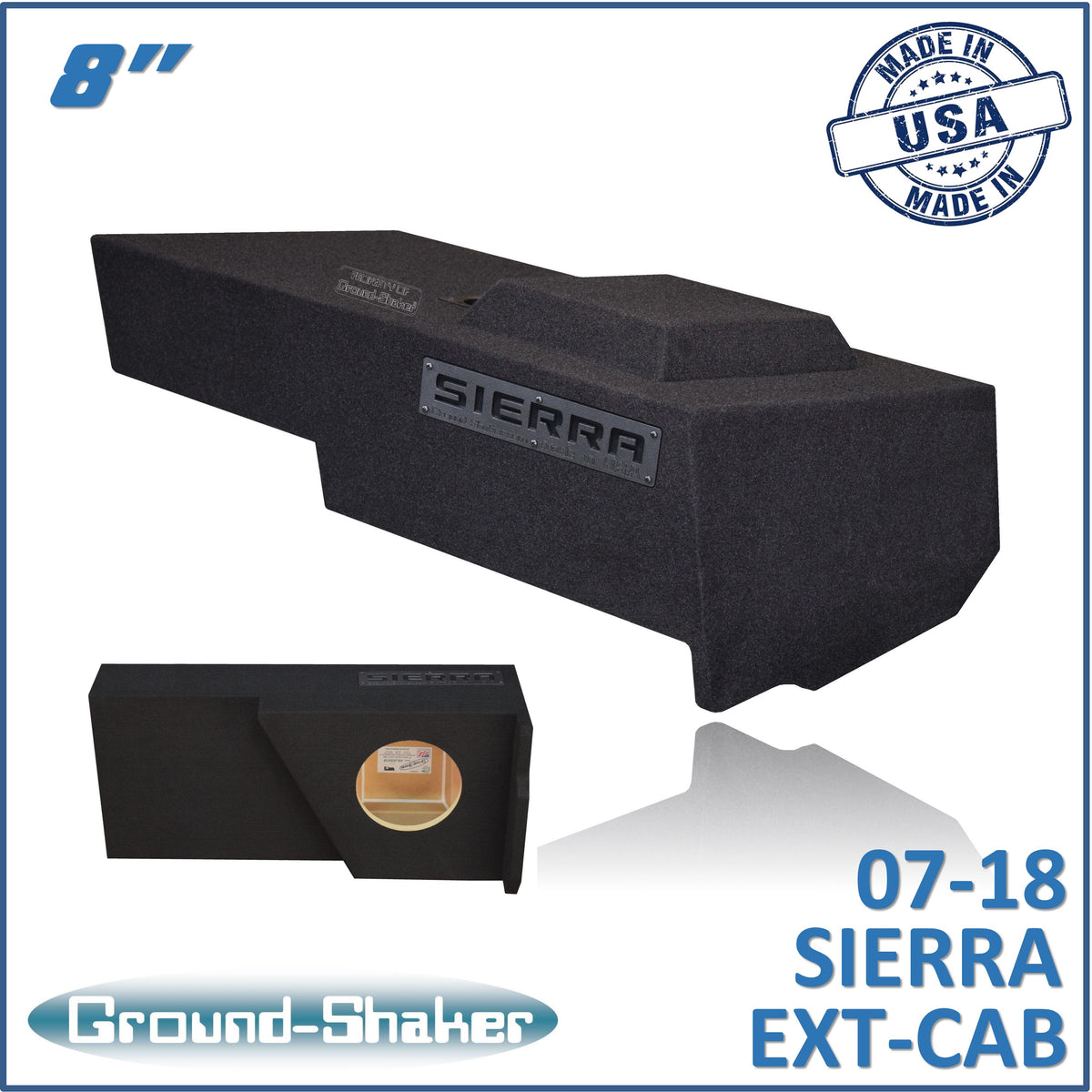 Ground Shaker GS-JGM18B subwoofer enclosure for Fits 07–18 GMC Sierra Extended Cab