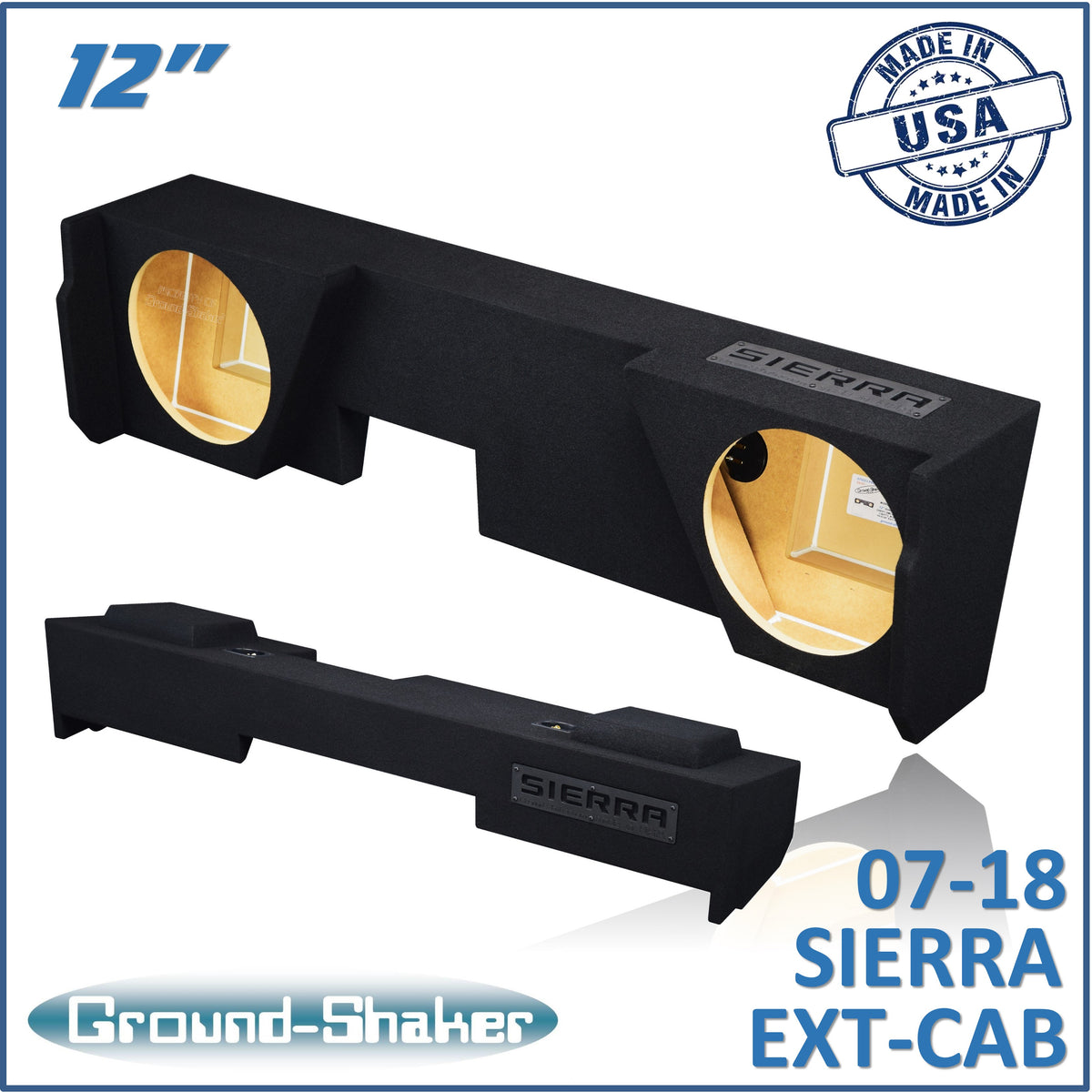 Ground Shaker GS-JGM212B subwoofer enclosure for Fits 07–18 GMC Sierra Extended Cab