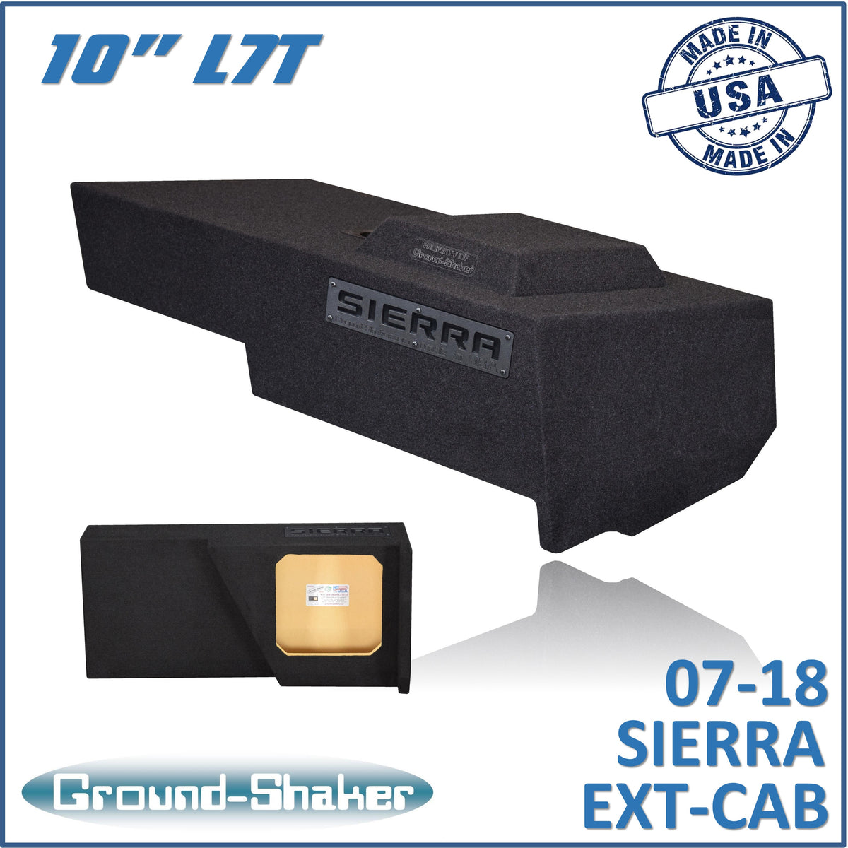Ground Shaker GS-JGML7T110B subwoofer enclosure for Fits 07–18 GMC Sierra Extended Cab