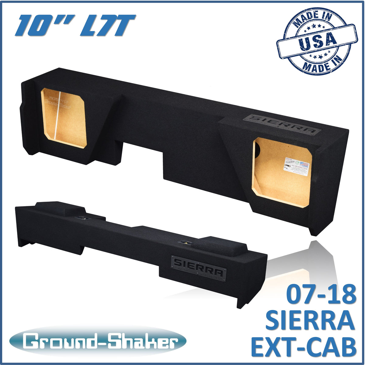 Ground Shaker GS-JGML7T210B subwoofer enclosure for Fits 07–18 GMC Sierra Extended Cab