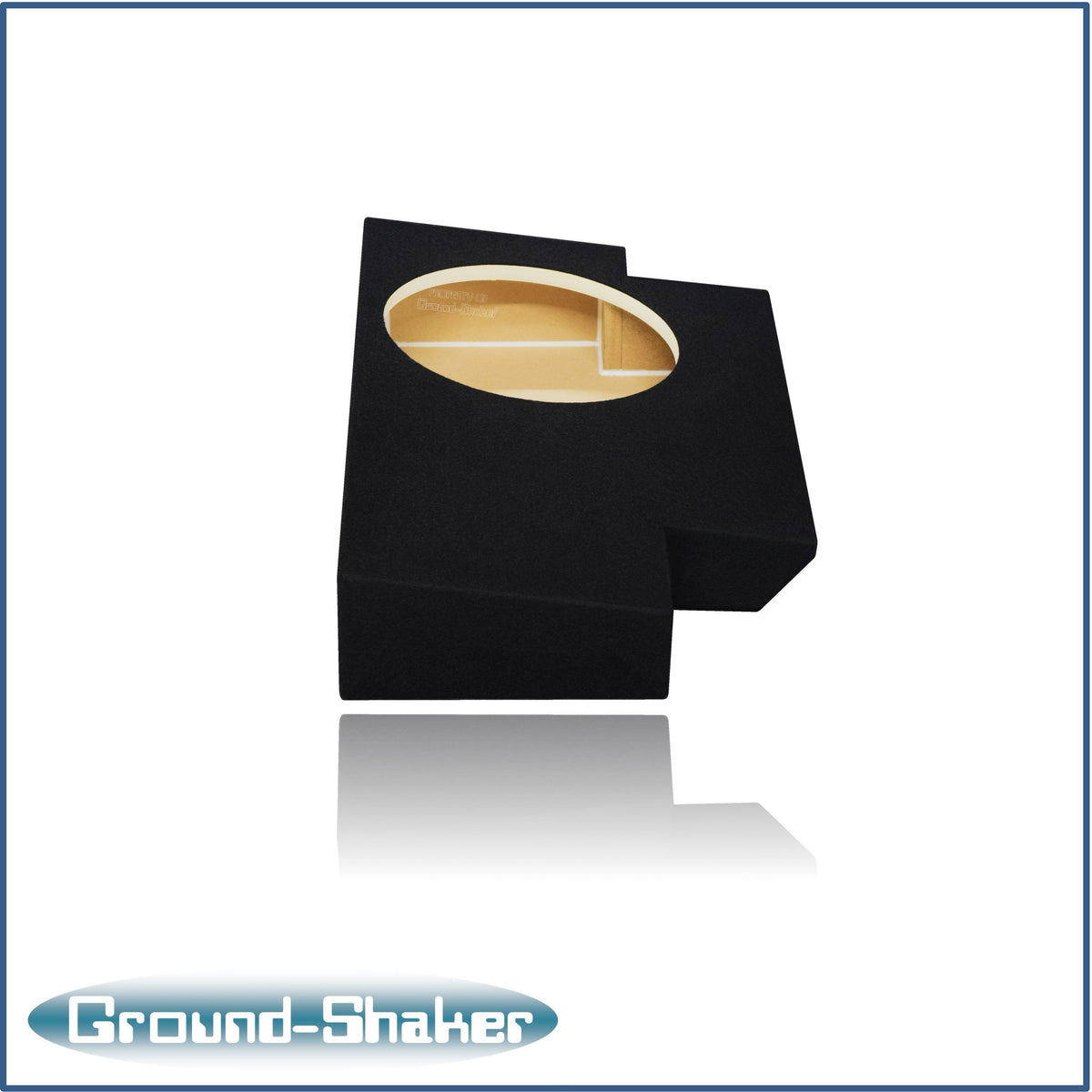 Ground Shaker GS-JPG112B carpeted subwoofer enclosure for the 2019–2026 Jeep Gladiator, alternate angle