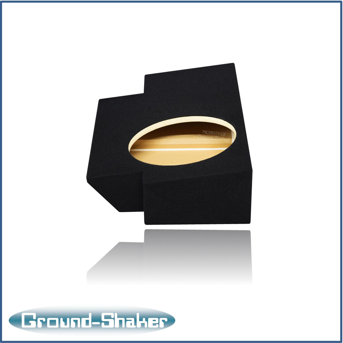 Ground Shaker GS-JPG112B carpeted subwoofer enclosure for the 2019–2026 Jeep Gladiator, alternate angle