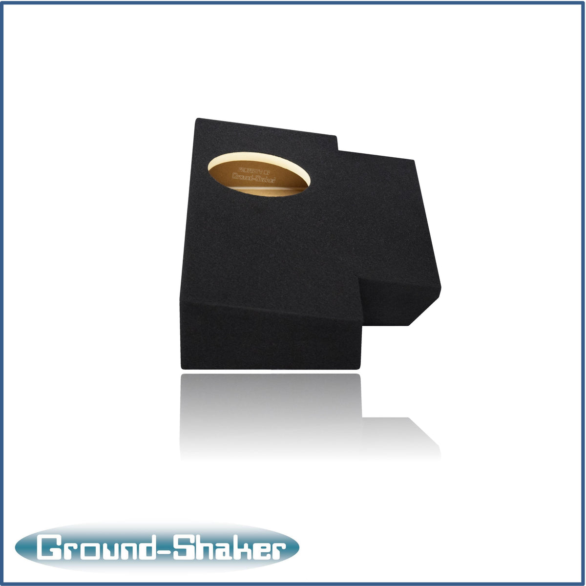 Ground Shaker GS-JPG18B carpeted subwoofer enclosure for the 2019–2026 Jeep Gladiator, alternate angle
