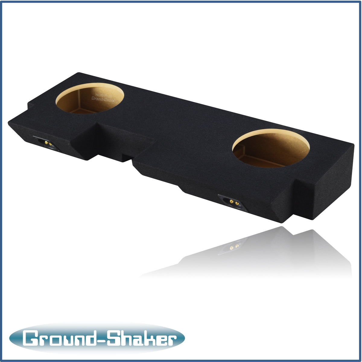 Ground Shaker GS-JPG210B carpeted subwoofer enclosure for the 2019–2026 Jeep Gladiator, alternate angle