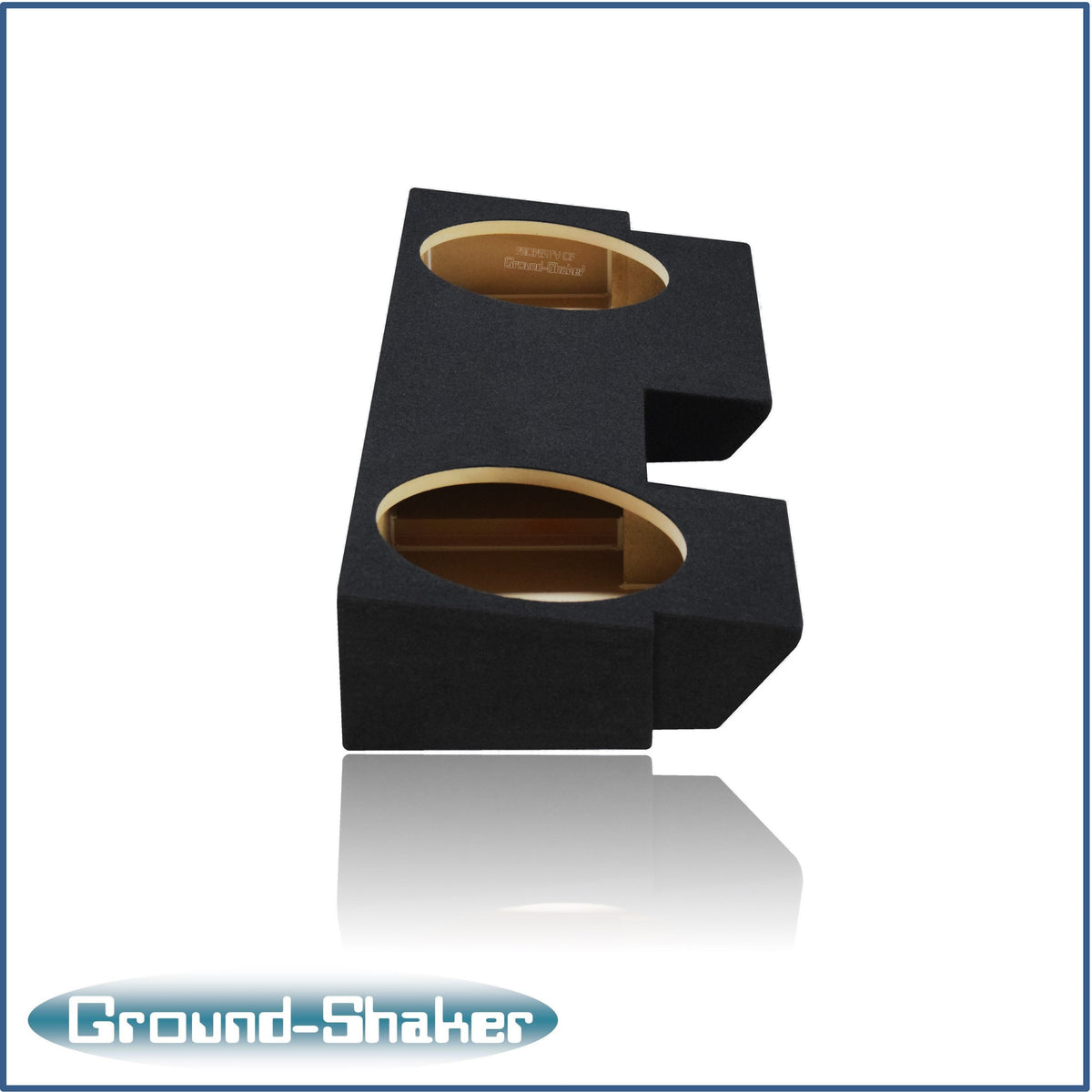 Ground Shaker GS-JPG212B carpeted subwoofer enclosure for the 2019–2026 Jeep Gladiator, alternate angle