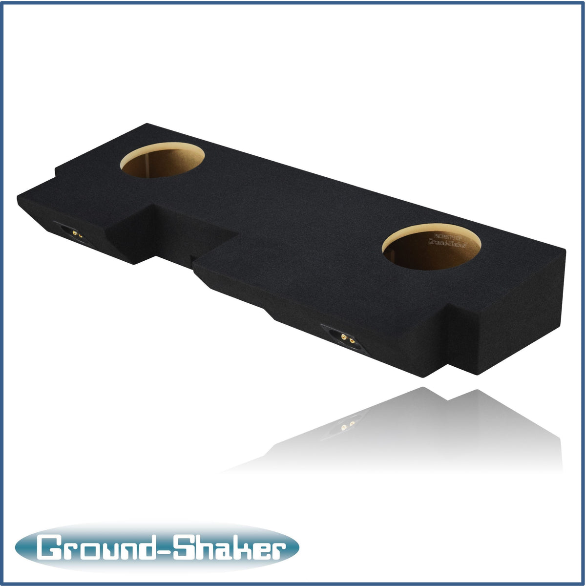 Ground Shaker GS-JPG28B carpeted subwoofer enclosure for the 2019–2026 Jeep Gladiator, alternate angle