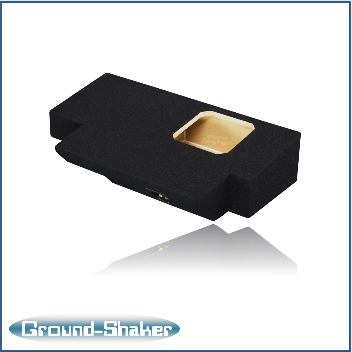 Ground Shaker GS-JPGKK18B carpeted subwoofer enclosure for the 2019–2026 Jeep Gladiator, alternate angle