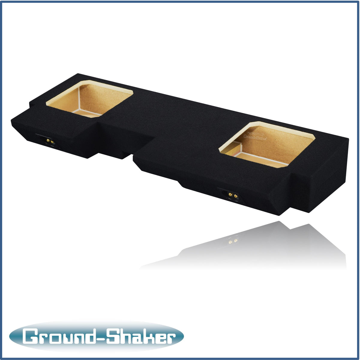 Ground Shaker GS-JPGL7T210B carpeted subwoofer enclosure for the 2019–2026 Jeep Gladiator, alternate angle
