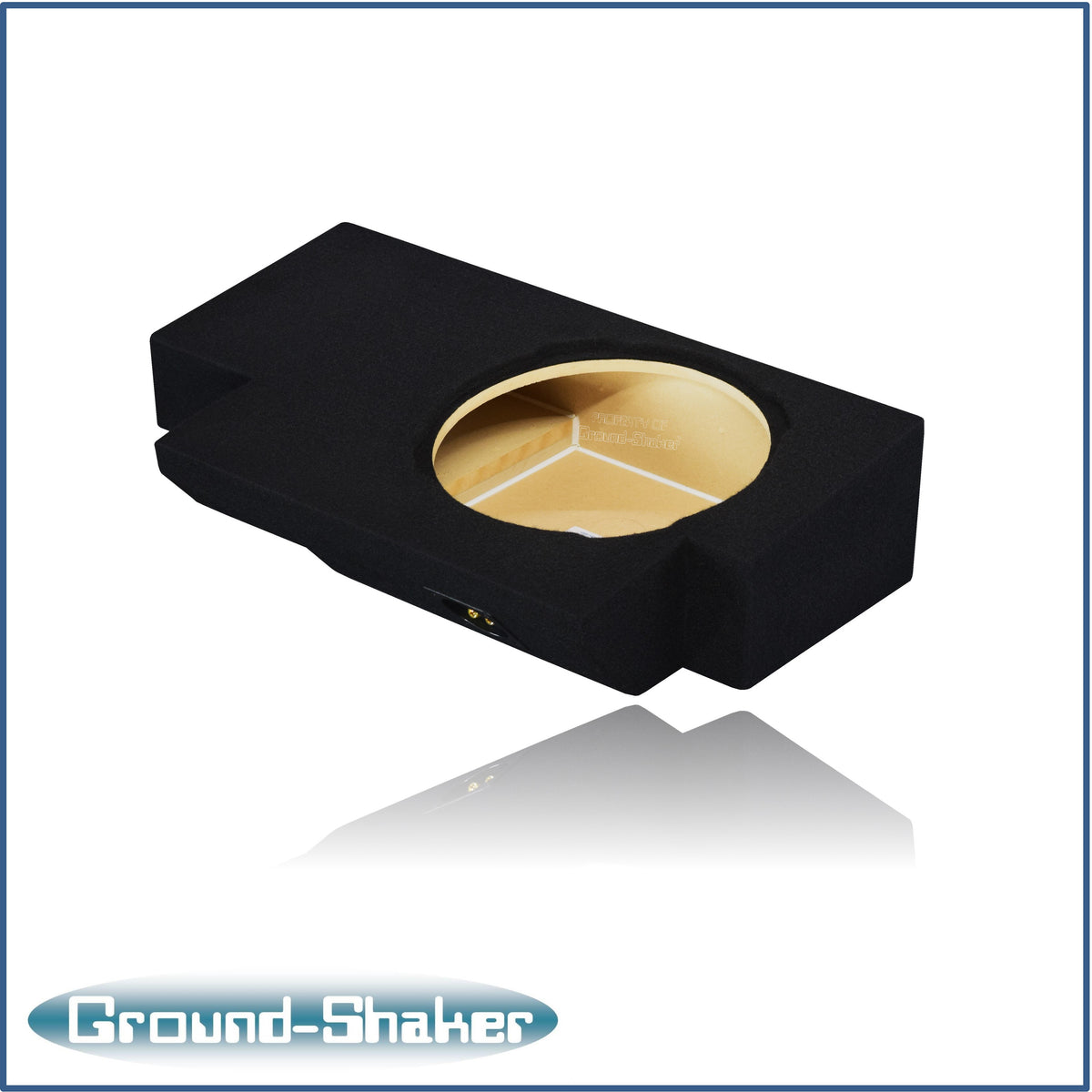 Ground Shaker GS-JPGTW3112B carpeted subwoofer enclosure for the 2019–2026 Jeep Gladiator, alternate angle