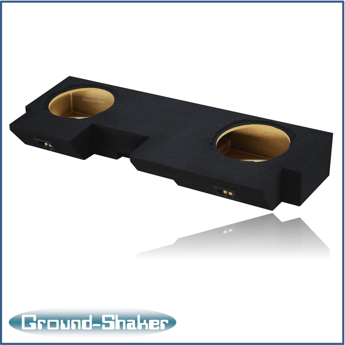 Ground Shaker GS-JPGTW3210B carpeted subwoofer enclosure for the 2019–2026 Jeep Gladiator, alternate angle