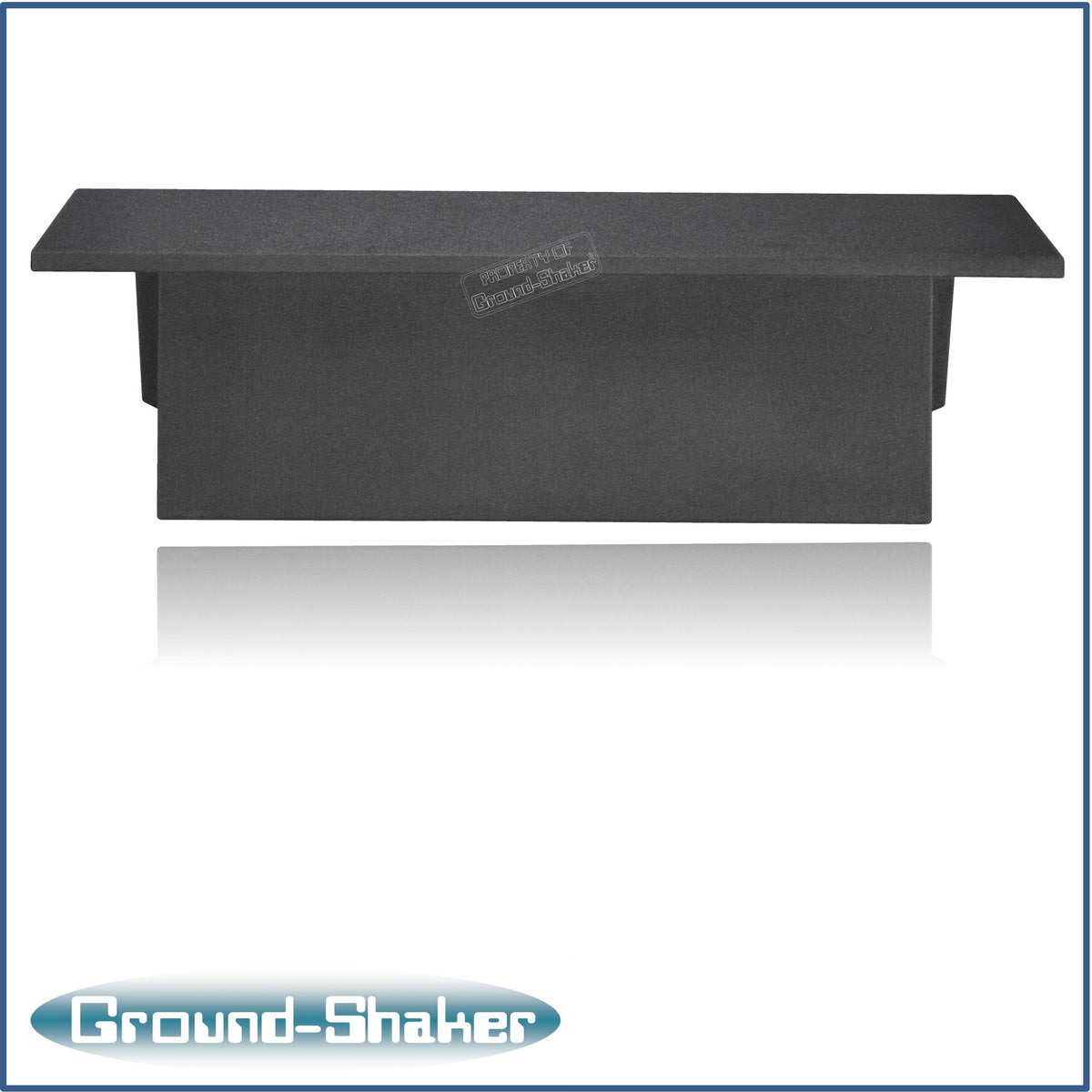 Ground Shaker GS-JPW4DKK212B carpeted subwoofer enclosure for the 2007–2022 Jeep Wrangler Unlimited (4-door), alternate angle